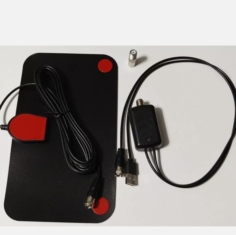 HDTV Antenna Black and Red TV Antenna with Cables